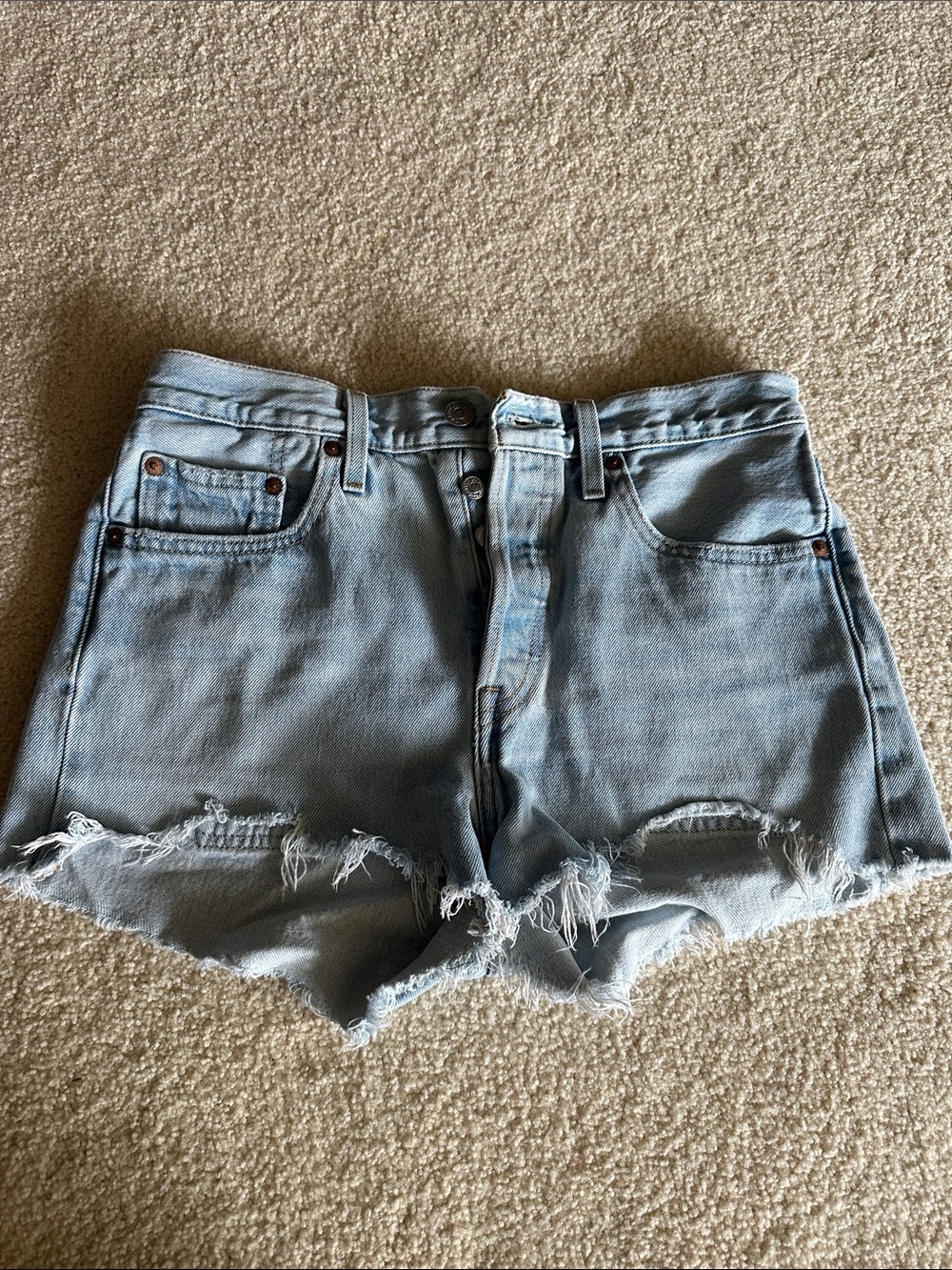 Levi's Women's Denim Cutoff Shorts - Light Wash, Medium Wash, Black, White - Picture 14 of 16